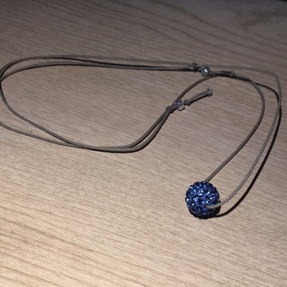 Adjustable blue ball necklace - Picture 1 of 3